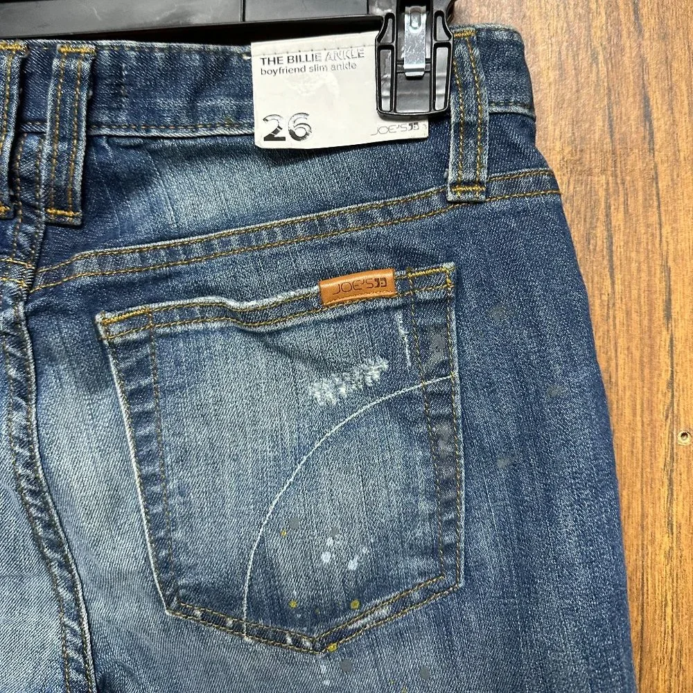 NWT Joe's Jeans Billie Ankle Boyfriend Jean - Sarina Paint Splatter Detail - Picture 3 of 6